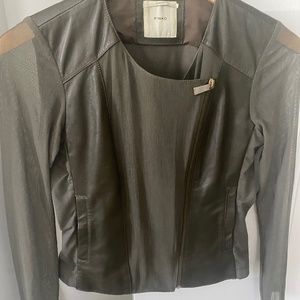 Leather/cotton jacket